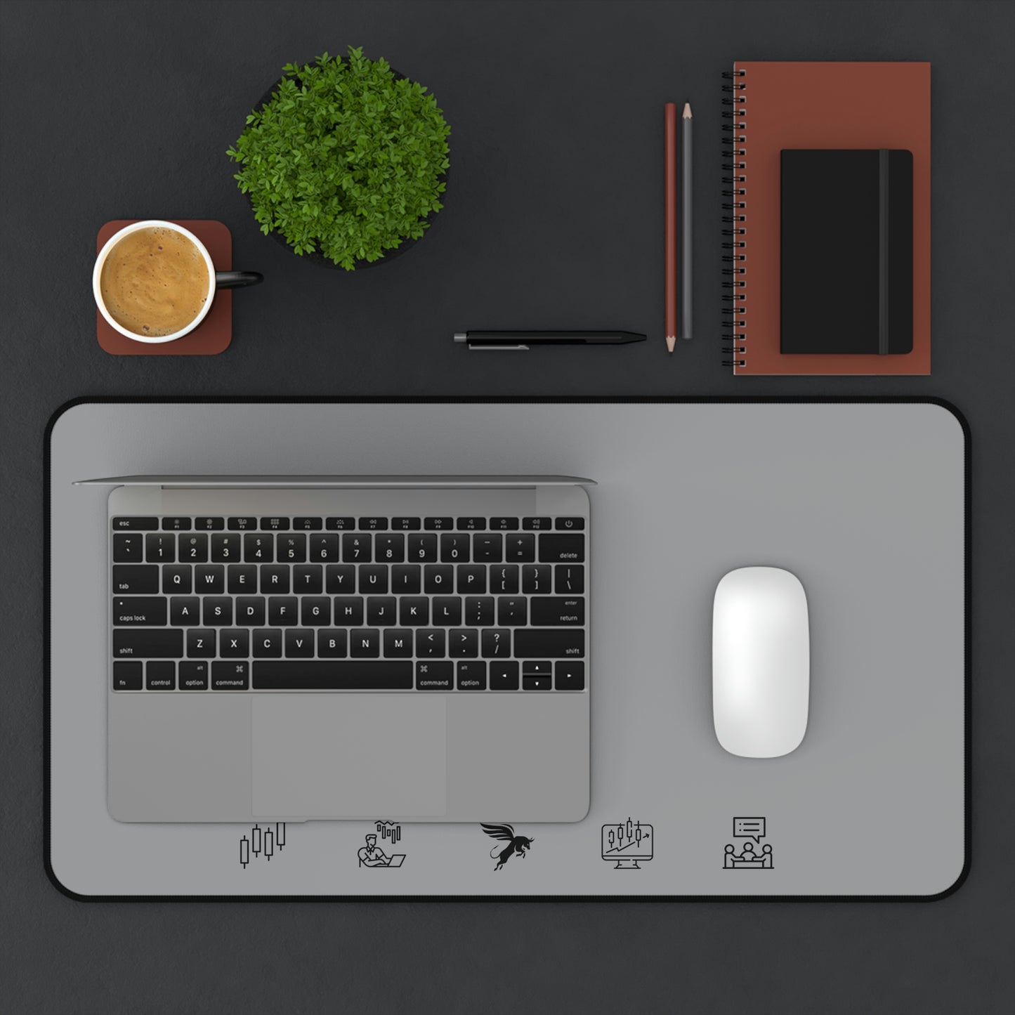 Trading Desk Mat - Grey